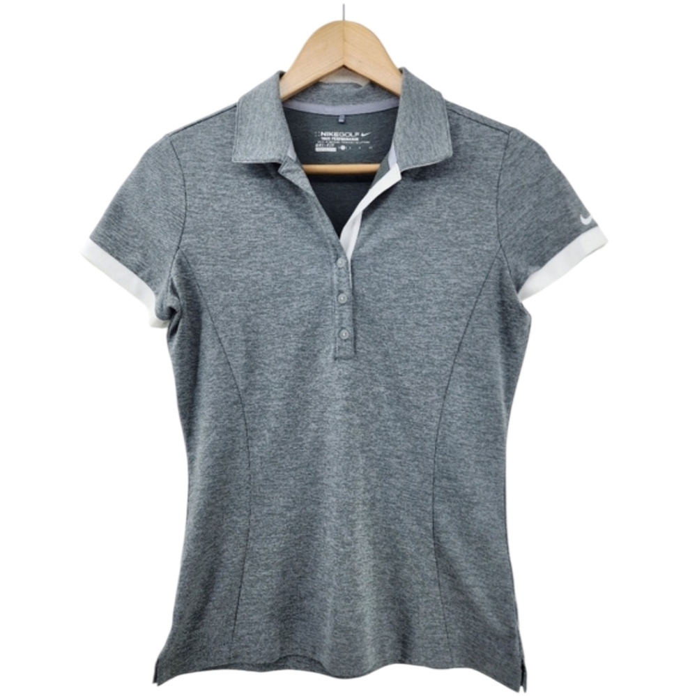 Nike Golf Tour Performance Dri-fit Gray Short Sleeve Polo Shirt Women's Small